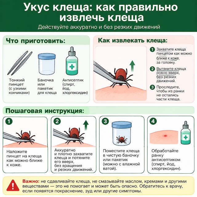 Инфестация: укус клеща - что делать и как правильно извлечь клеща по клиническому протоколу - диагностика в Тюмени