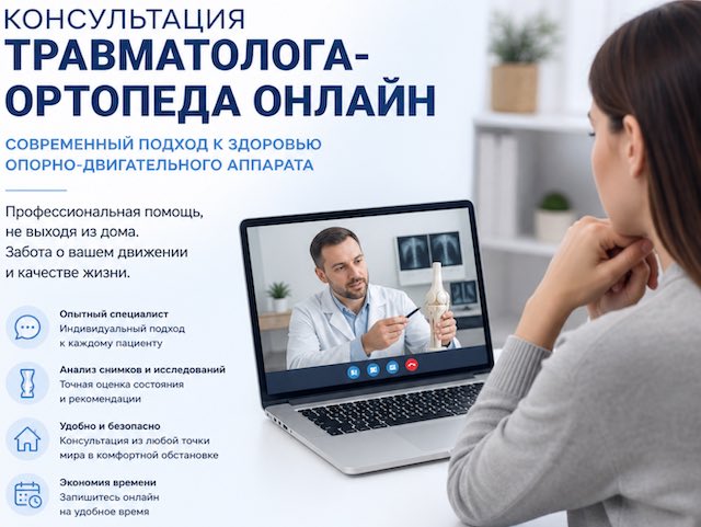 Консультация травматолога-ортопеда онлайн: современный подход к здоровью опорно-двигательного аппарата