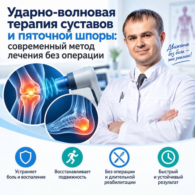 Ударно-волновая терапия суставов и пяточной шпоры: современный метод лечения без операции