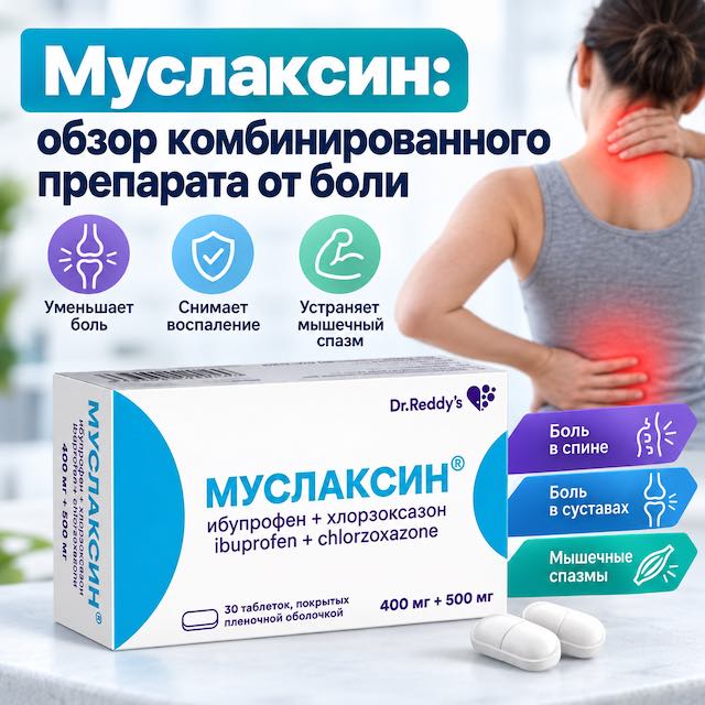 Муслаксин: обзор комбинированного препарата от боли в спине