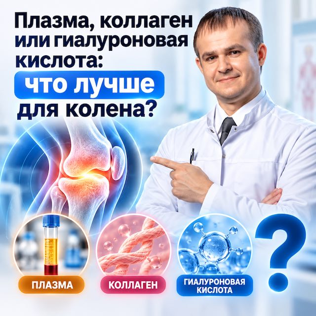 Плазма, коллаген или гиалуроновая кислота: что лучше для колена