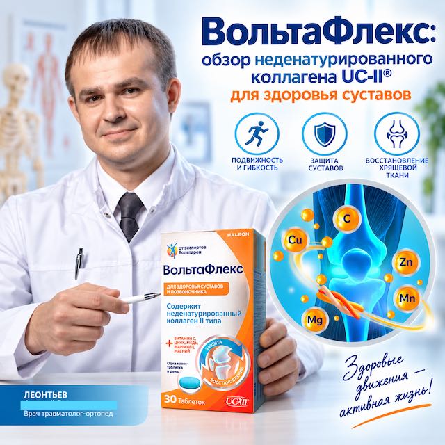 ВольтаФлекс: экспертный обзор неденатурированного коллагена UC-II® для здоровья суставов