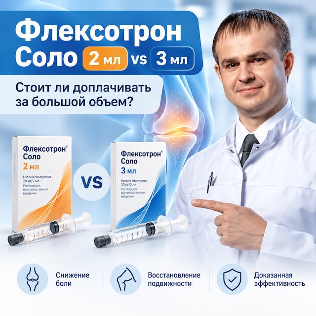 Флексотрон Соло 2 мл vs 3 мл: стоит ли доплачивать за большой объем? — лечение позвоночника в Тюмени,  Spinalux