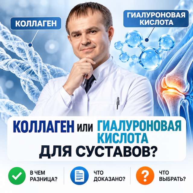 Коллаген или гиалуроновая кислота для суставов: в чем разница, что доказано и что выбрать